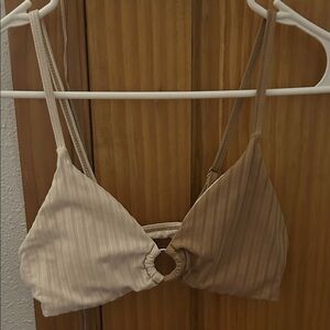 Elegant Tan and Cream Women's Bikini Top